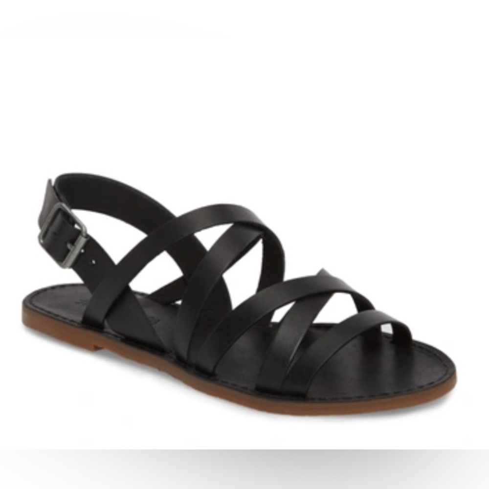 Madewell strappy black leather sandals size 5